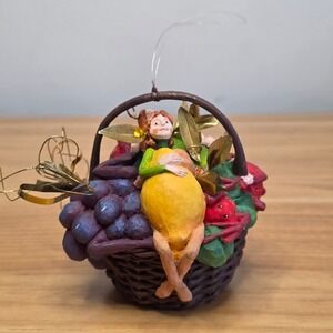 Dept 56 Tutti Frutti Fairies Basket Ornament by Patience Brewster